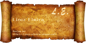 Lincz Elmira névjegykártya